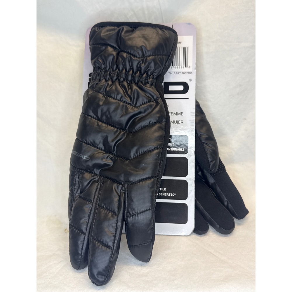 Head Womens Waterproof Hybrid Gloves Black SENSATEC Touchscreen Puffer M 1601705